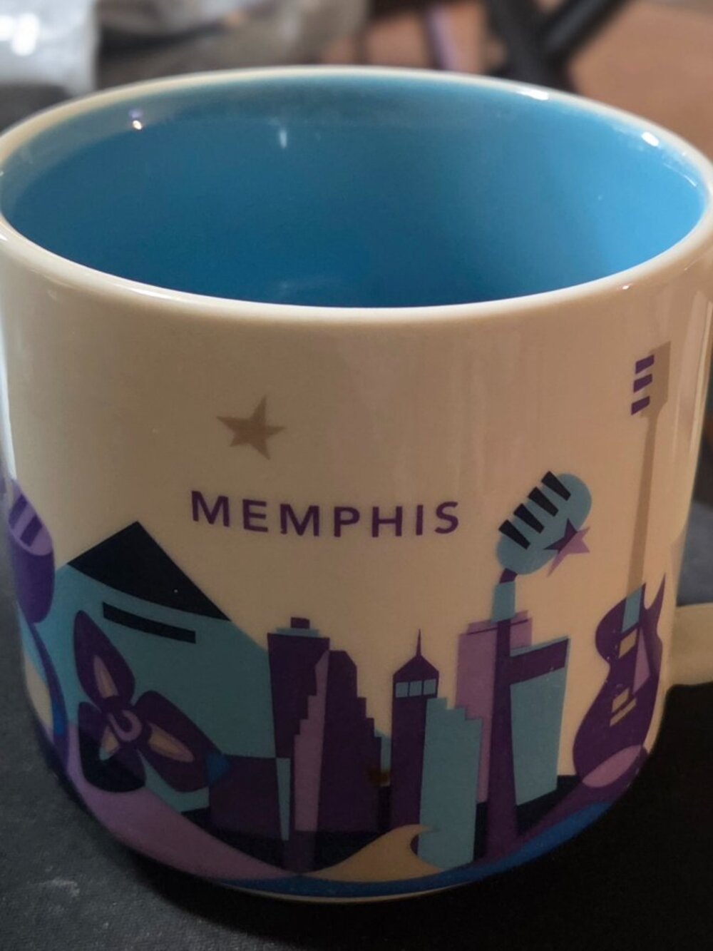 Starbucks Memphis Mug 14oz You Are Here Collection 2014 Blue City Skyline